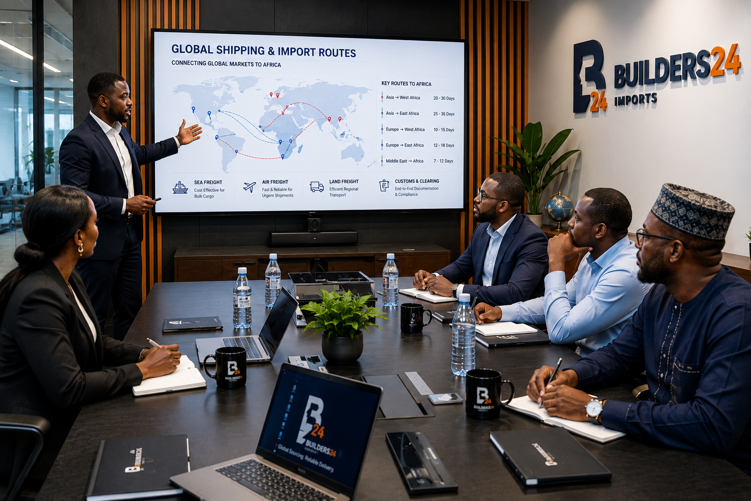 International freight coordination and import logistics management supporting African business operations